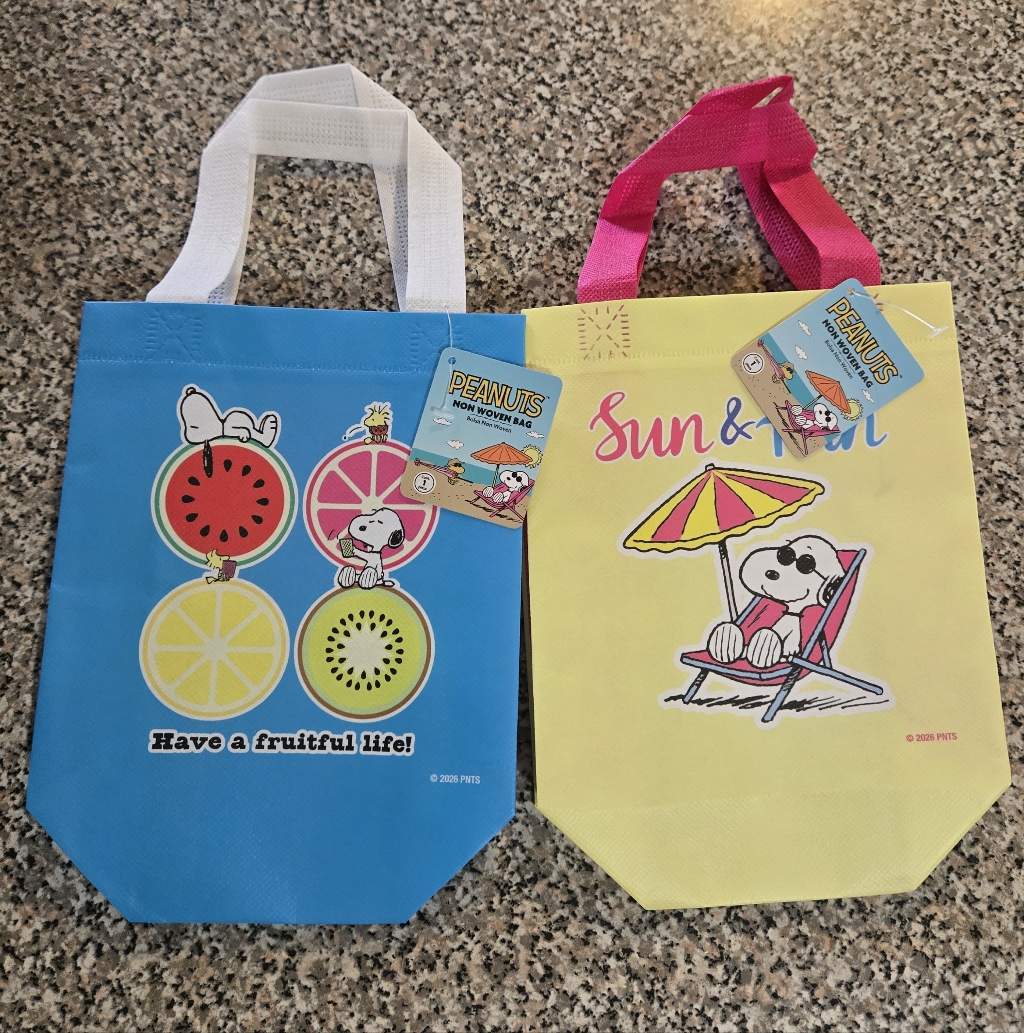 Peanuts Mini Tote Bags - Blue And Yellow With Snoopy